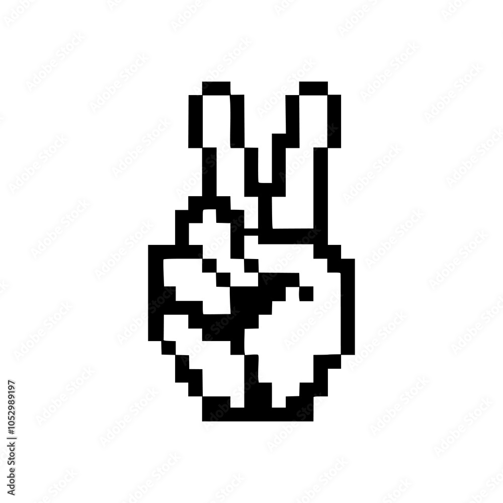 Fototapeta premium peace hand symbol fashion sticker label vector illustration template design
