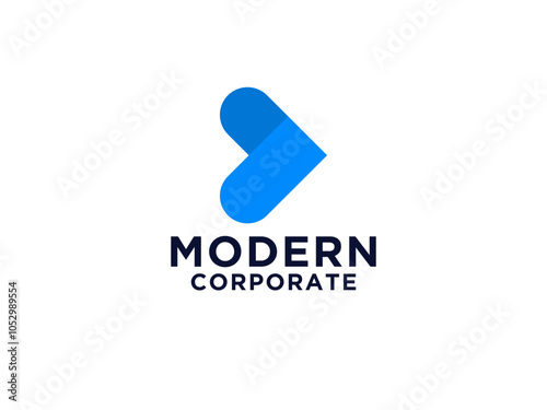 Right Arrow Logo. Geometric Arrow Shape with Motion Origami Style. Usable for Business and Technology Logos.