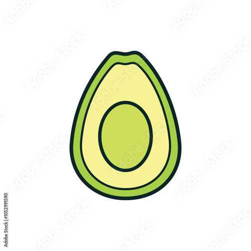 AVOCADO ICON WITH FLAT COLOR