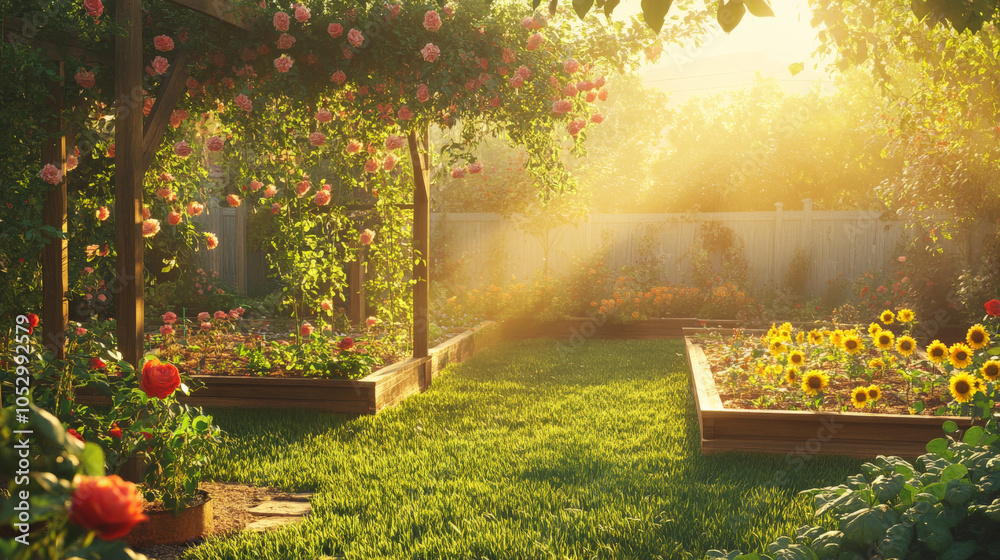 garden with flowers garden with flowers