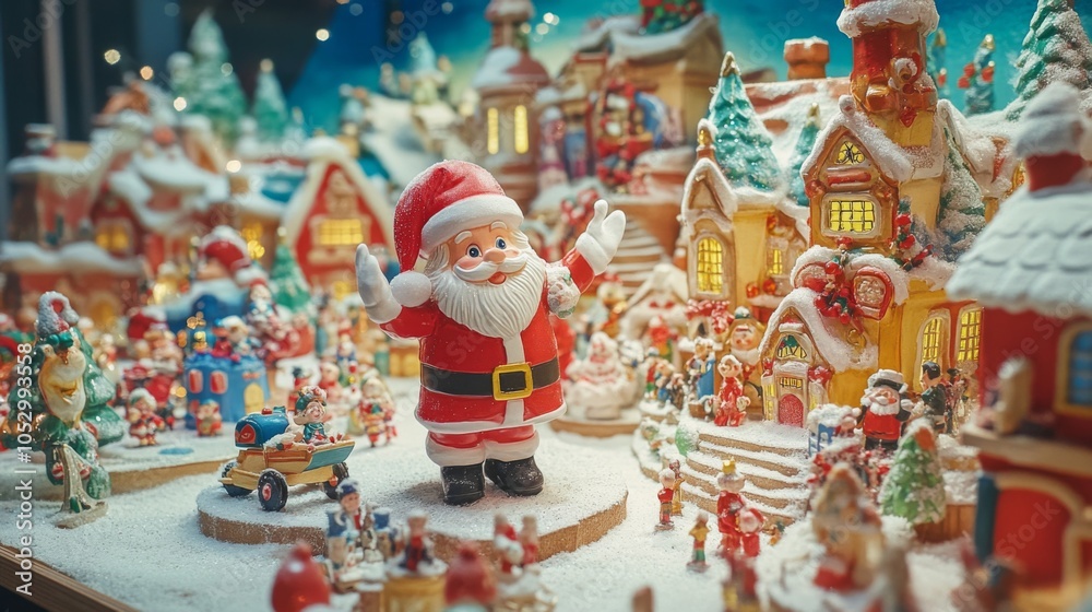 Naklejka premium Magical Santa Workshop with Assorted Gifts and Toys