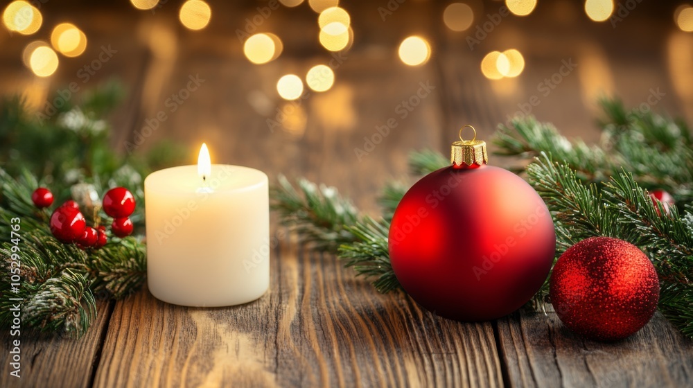 Christmas Decorations with Candles and Ornaments Christmas Decorations with Candles and Ornaments