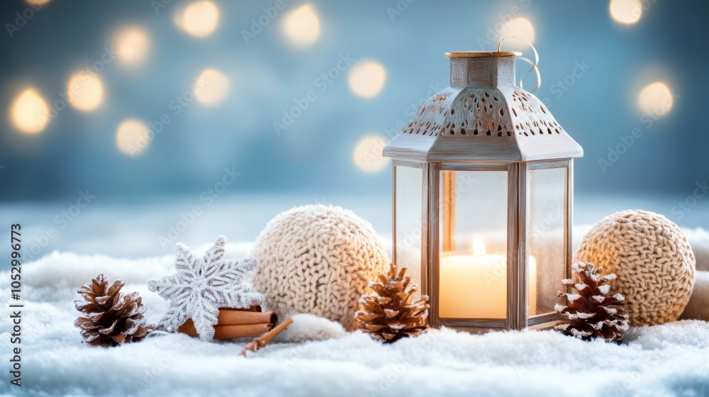 Cozy Festive Wonderland with Warm Lantern Light Cozy Festive Wonderland with Warm Lantern Light