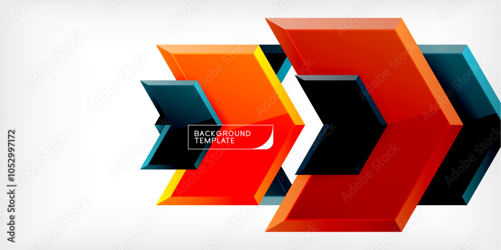 Vector 3d arrow techno design template Vector 3d arrow techno design template