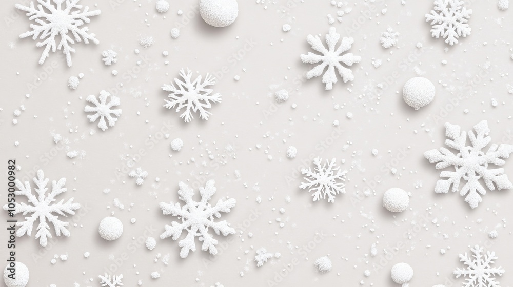 2410_100.contemporary snow crystal design, white linear snowflakes, soft gray environment, delicate dot pattern, clean geometric winter motif, modern scandinavian style, repeating seasonal 2410_100.contemporary snow crystal design, white linear snowflakes, soft gray environment, delicate dot pattern, clean geometric winter motif, modern scandinavian style, repeating seasonal