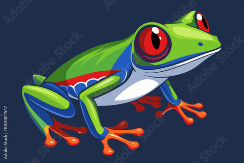 Cute red eyed tree frog Agalychnis callidryas