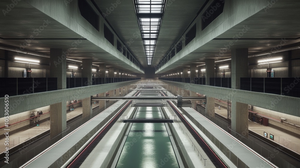 Obraz premium Modern Underground Train Station Interior Design