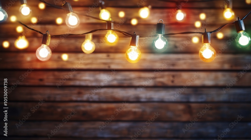 Soft Lights on Rustic Background for Joyful Mood Soft Lights on Rustic Background for Joyful Mood