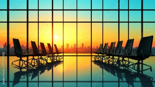 Serene Airport Lounge with Sunset View photo