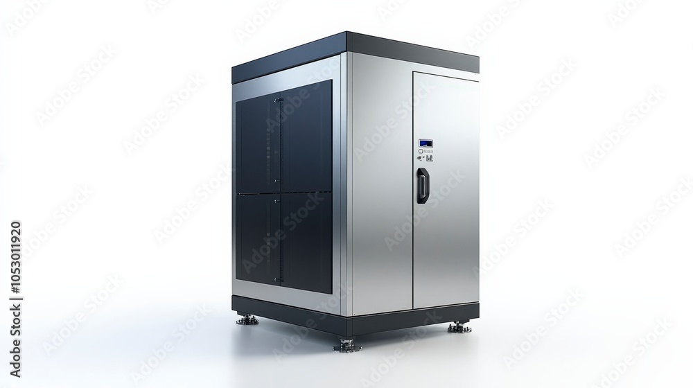 Sleek and Sophisticated Server Cabinet with Modern Metallic Design Sleek and Sophisticated Server Cabinet with Modern Metallic Design
