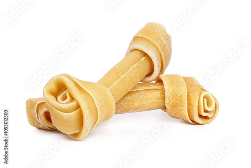 two dog bone isolated, png