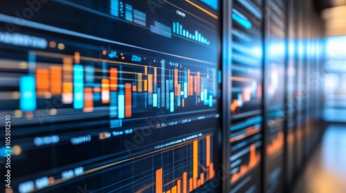 Modern Data Analytics Display with Graphs and Charts