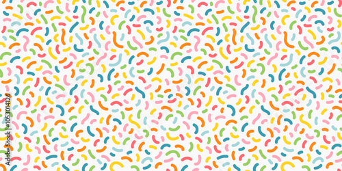 Vibrant Multicolor Abstract Doodle Pattern. Seamless vector background
