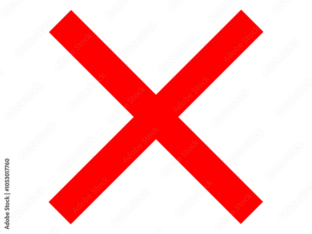 Fototapeta premium バツ印（赤いバッテンマーク）