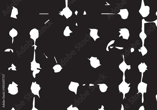 Background black and white abstract texture vector with dark spots, nets, lines and scratches