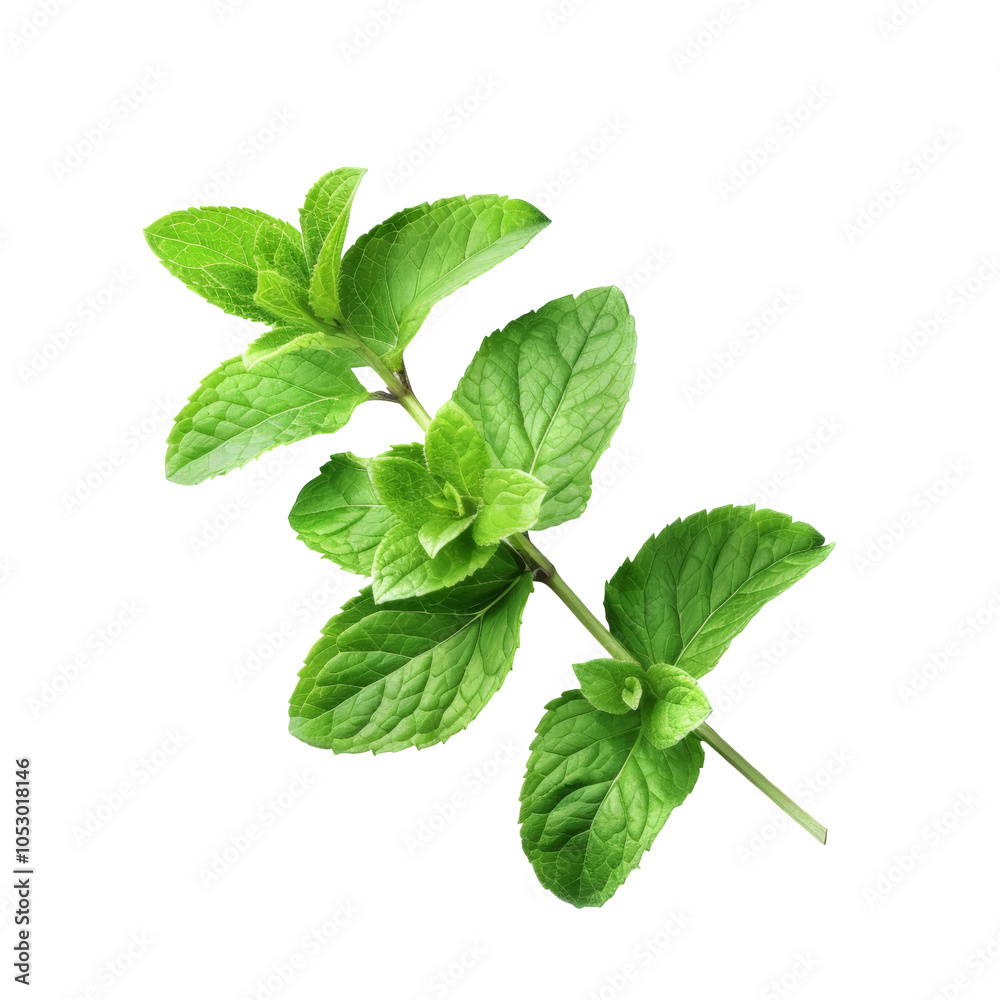 Fresh mint leaves isolated on white or transparent background Fresh mint leaves isolated on white or transparent background