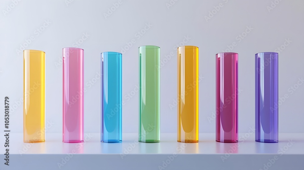 Fototapeta premium Colorful Minimalist Bar Graph on Light Background