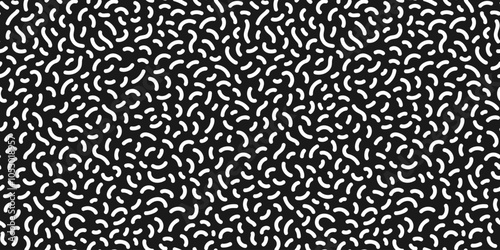 Abstract Modern Doodle Pattern in Black and White. Seamless vector background.