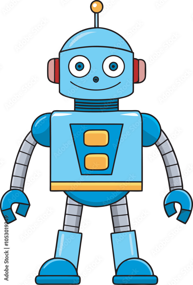 Fototapeta premium blue robot holding a sign