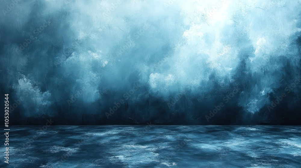 Fototapeta premium Abstract Blue and White Textured Background with Horizontal Line