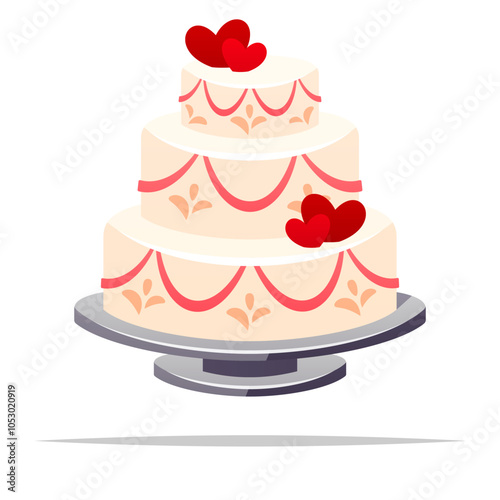 Wedding cake vector isolated illustration