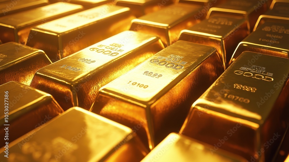 Shiny Rows of Gold Bars Shiny Rows of Gold Bars