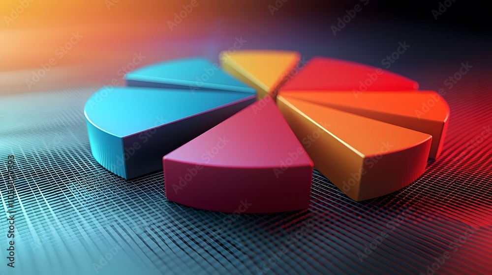 Obraz premium Colorful Layered Pie Charts for Data Visualization