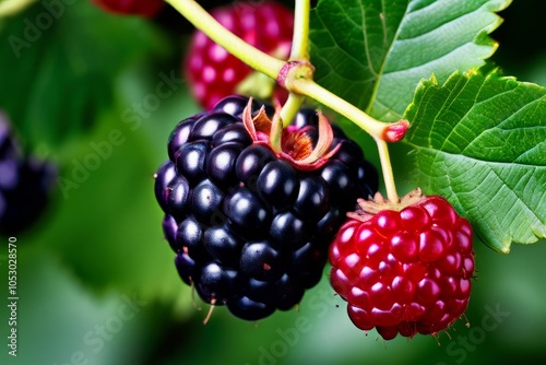 close up of a wild berrya juicy ripe wild berry with intricate d photo