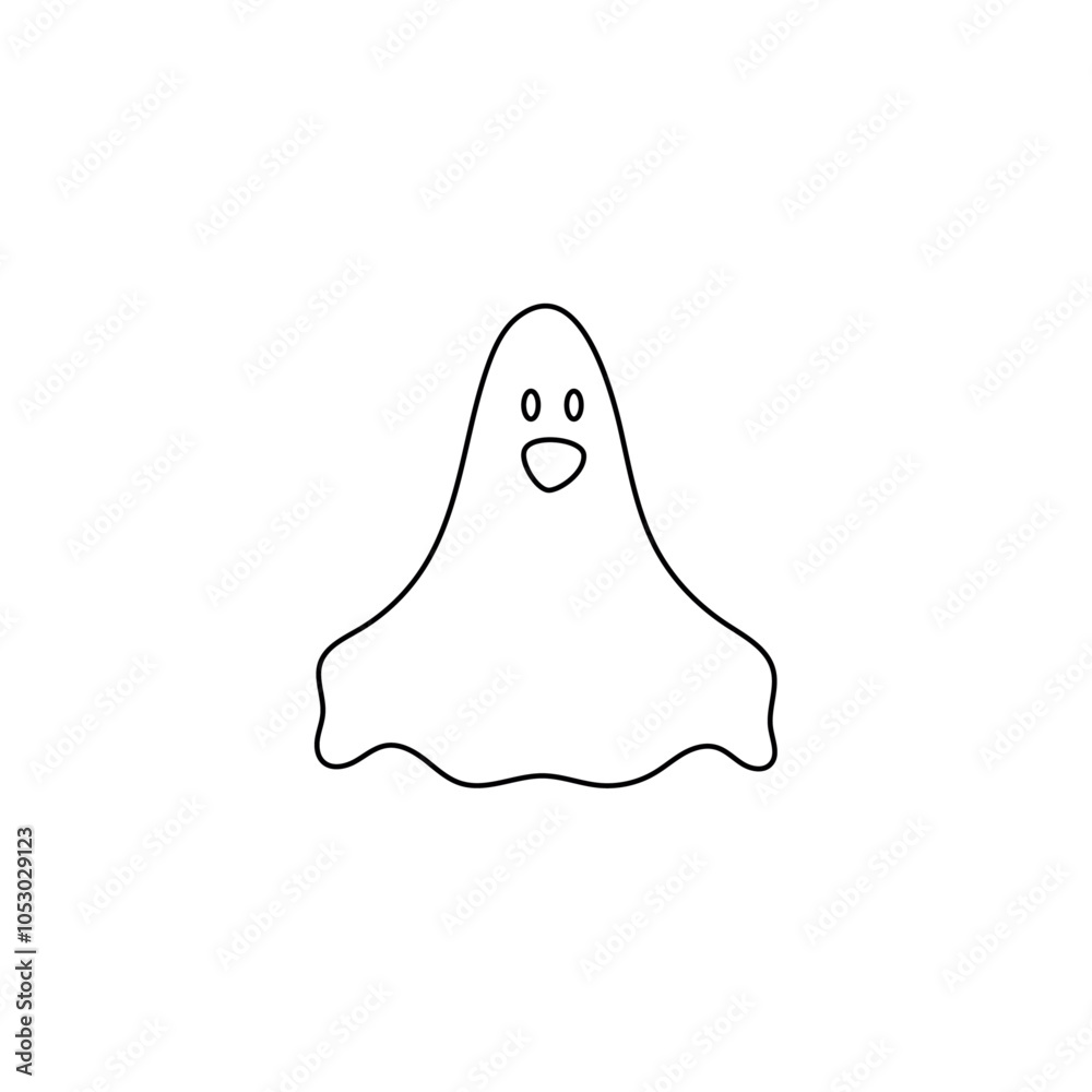 cute monster with emotions autumn holiday halloween spooky spirit flying outline ghost poster or banner vector illustration cute monster with emotions autumn holiday halloween spooky spirit flying outline ghost poster or banner vector illustration