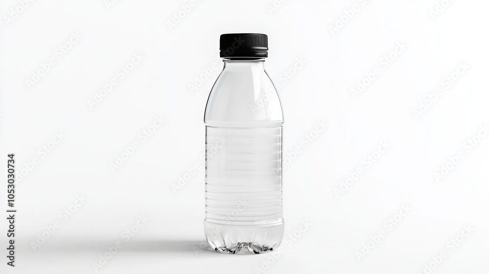 transparent plastic bottle mockup with black cap, isolated on white background, Ai generated images transparent plastic bottle mockup with black cap, isolated on white background, Ai generated images