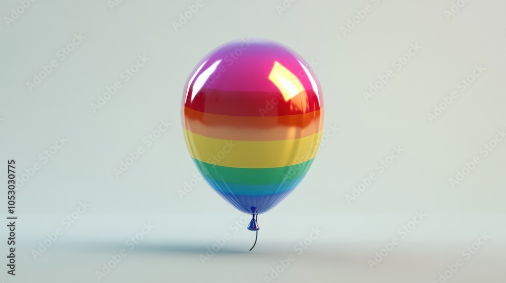 Animated rainbow balloon 3D - A 3D-rendered, animated rainbow balloon, with vibrant colors and glossy details. Animated rainbow balloon 3D - A 3D-rendered, animated rainbow balloon, with vibrant colors and glossy details.