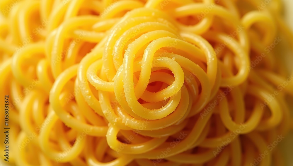 Close-up of Golden Spaghetti Noodles Close-up of Golden Spaghetti Noodles