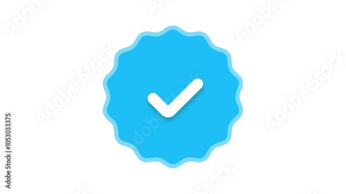 blue tick check mark Animated. checkmark, succesfully done, approved sign, tick icon transparent background 4K