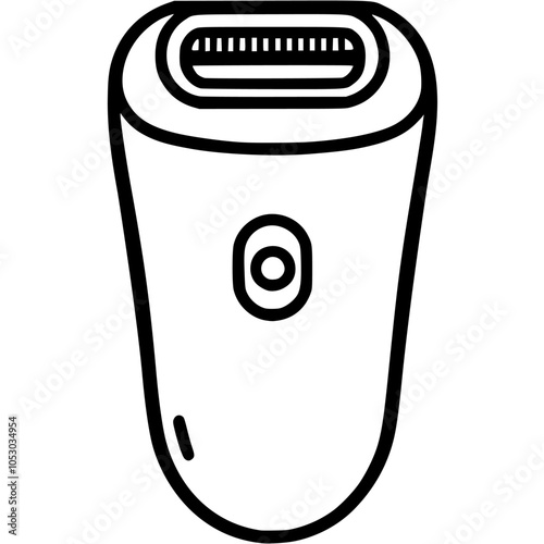 Portable epilator for women skin care doodle icon. Professional hair removal device. Simple minimalistic vector symbol in black on transparent background