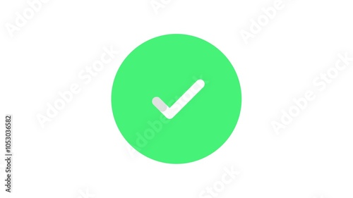 tick Animated. check mark, succesfully done, approved sign, tick icon transparent background 4K