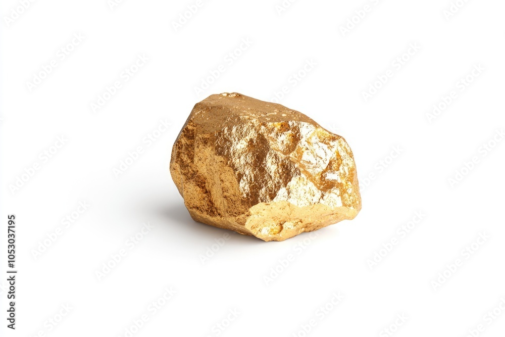 Golden nugget isolated on white Golden nugget isolated on white