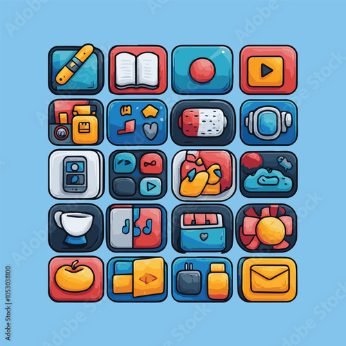 set of icons for mobile devices