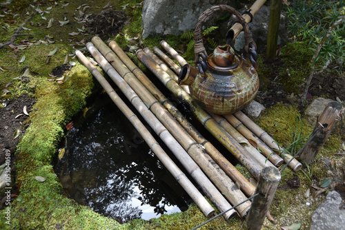 旧竹林院　庭園の手水鉢　滋賀県大津市坂本 photo