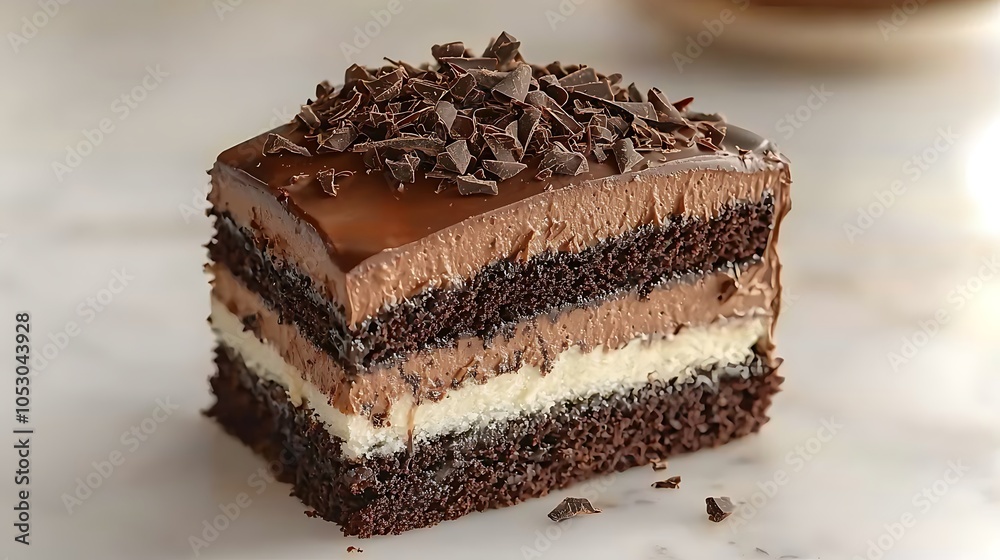 Delicious Chocolate Cake with Chocolate Shavings