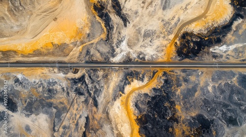 High-angle shot of desert oil pipelines, showcasing the intricate network that shapes geopolitical energy relations