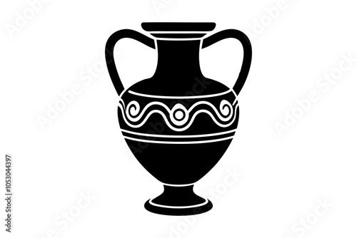 Ancient Greek amphora | isolated vector silhouette illustration on white background