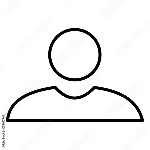 Simple outline icon of a user profile, featuring a head and shoulders in black line art on a white background. Ideal for representing accounts, profiles, or anonymous users.