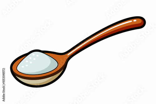 Spoon with sugar powder