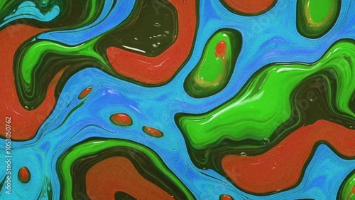 Colourful abstract paint liquid. It is full of different colours and has a smooth movement.