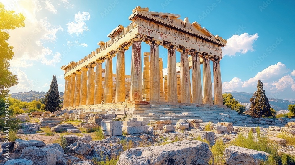 Fototapeta premium The Parthenon, an Ancient Greek Temple in Athens