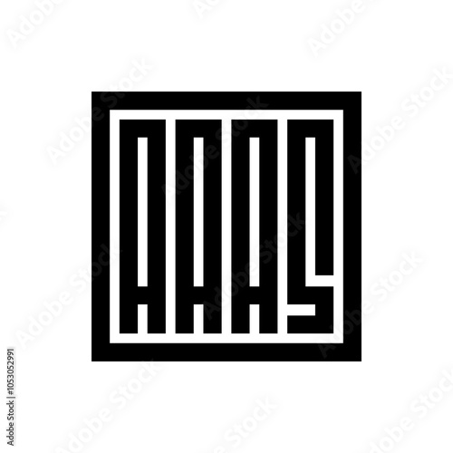 Initial letter aaas logo design, square shape typography monogram logo
