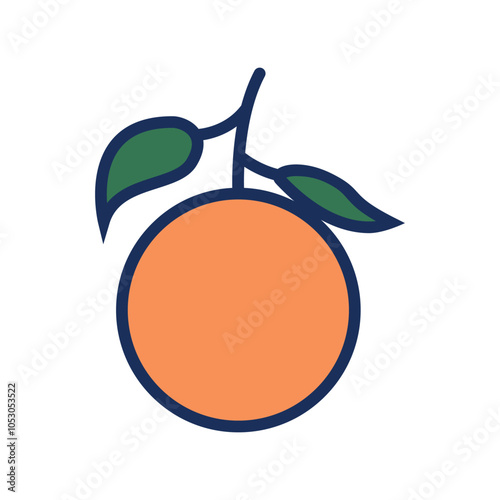 ORANGE ICON WITH FLAT COLOR