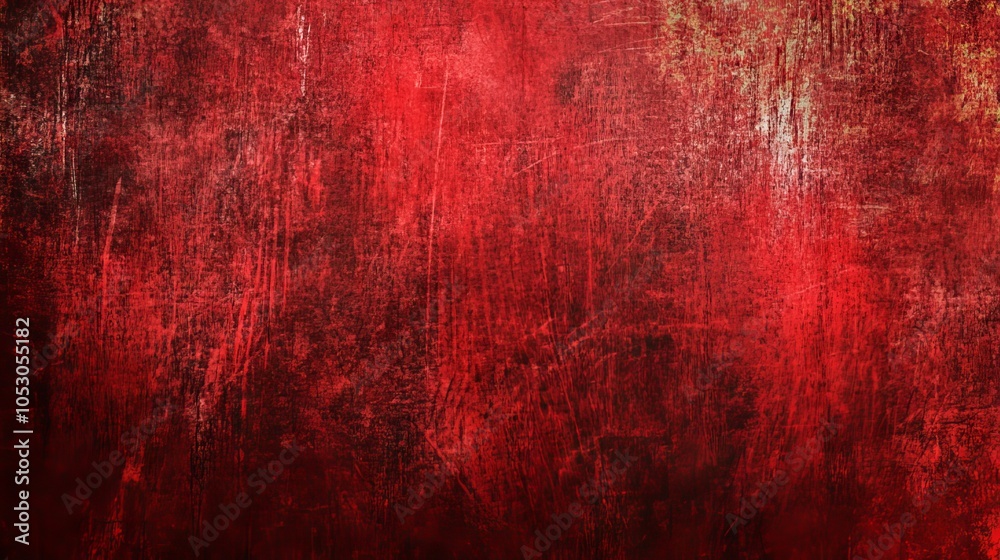Fototapeta premium Red grunge scratched texture background with distressed surface, abstract worn pattern ideal for industrial design, vintage aesthetics, and artistic projects