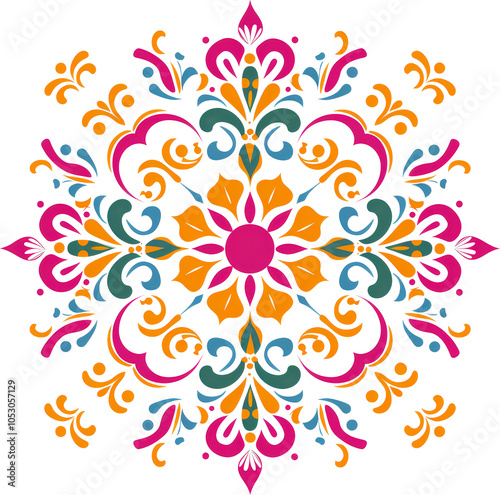 Colorful floral mandala
