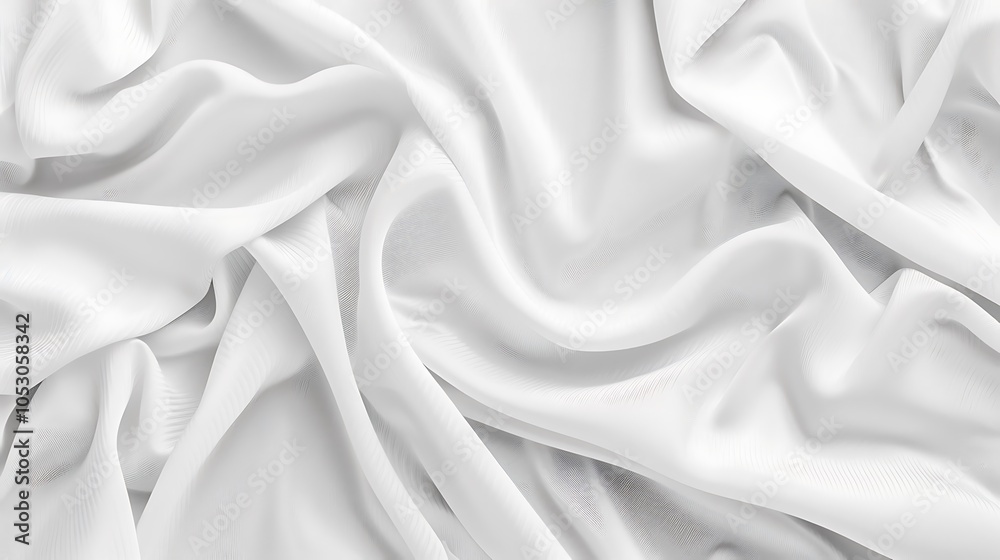 Obraz premium Rippled white silk fabric texture background.